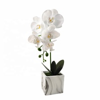 Sutra berkualitas tinggi anggrek pot realistis palsu vas Phalaenopsis untuk pernikahan Hari Valentine's Thanksgiving dekorasi wisuda lembut