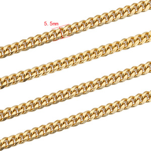 Chaîne cubaine en acier inoxydable couleur or pour la fabrication de bijoux DIY, accessoires de collier hip-hop, accessoires de bracelet Aceworks NCS63001-M - Product Image 3
