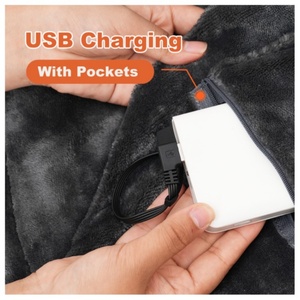 Intelligent Far-Infrared <b>USB</b> Heated Blanket with 3-Speed <b>Heating</b> Setting for Home Office Car RV Travel and Other Occasions - Product Image 3
