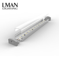 Perfil de aluminio en forma de U, luz Led lineal montada en superficie sin punto oscuro para perfil de tira Led, 14x7mm
