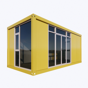 Casas modulares diminutas prefabricadas modernas personalizadas, contenedor prefabricado amarillo de 1 baño para hoteles listo para enviar a Europa - Product Image 1