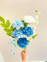 Ornement personnalisé en fleurs artificielles préservées au crochet, fait main, pour la Saint-Valentin, la Fête des Mères et la Fête des Enseignants