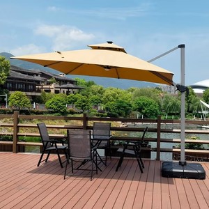 Sombrilla <span class=keywords><strong>de</strong></span> Patio Cantilever <span class=keywords><strong>de</strong></span> Aluminio <span class=keywords><strong>de</strong></span> 3x3 Metros Personalizada al por Mayor con Luces LED Solares, Parasol para Jardín, Piscina y Exteriores - Product Image 3
