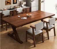 Ensemble table et chaises de salle à manger modernes pour appartements locatifs, plateau rectangulaire grand format, mobilier de restaurant commercial