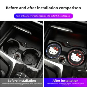 Cute Cartoon Cat <strong>Car</strong> Cup Holder Coaster, Bling Rhinestone Non-Slip Silicone Pad, Multi-Color <strong>Car</strong> Interior <strong>Accessory</strong> - Product Image 5