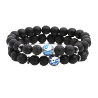 Bracelet en pierre de lave Yin Yang, aromathérapie aux huiles essentielles, guérison, méditation, yoga, perles extensibles réglables