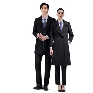 Winter Mid Length Wool Coat For Work Uniforms Men Women Solid Color Thickened With Belt Unisex Adult Size YS 6016 9002 - Product Image 5