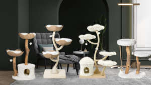 Çiçek kedi tırmalama sütunu tırmanma çerçeve ağaç evi Modern lüks kule tırmalama sütunu kedi ağaçları & <span class=keywords><strong>Scratcher</strong></span> ahşap kedi ağaçları - Product Image 3