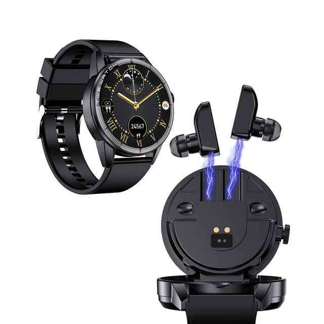Factory Wholesale New Waterproof Thin As 13mm Tws Earbuds Smart Watch Earphone Combo Flip Design Hidden Headset