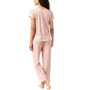 2023 nouveau modèle femmes coupe ajustée à manches courtes haut et pantalon imprimé personnalisé avec prix d'usine direct du Bangladesh - Product Image 2