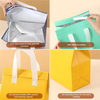 Sac isotherme jetable en non-tissé épaissi avec feuille d'aluminium, personnalisable avec logo, pour la livraison de repas et le stockage alimentaire en gros
