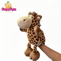 Boneka Tangan Hewan Bulu Panjang Unisex dengan Telinga Bergerak, Buatan Khusus, Lembut & Super Lembut, Diisi Kapas PP, MOQ Rendah 100