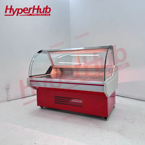 Vitrine réfrigérée incurvée ventilée pour traiteur, équipement de supermarché, <span class=keywords><strong>réfrigérateur</strong></span> sur mesure, comptoir de présentation de charcuterie commerciale - Product Image 2