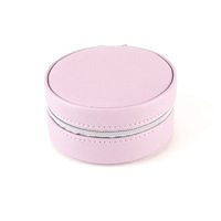 Boîte de rangement ronde pour bijoux en cuir PU, boucles d'oreilles pour femmes et filles
