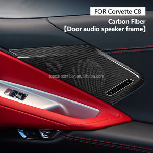 ES pour Chevrolet <span class=keywords><strong>Corvette</strong></span> C8 Stingray Sports 2020 <span class=keywords><strong>2021</strong></span> garniture en Fiber de carbone extérieur intérieur porte haut-parleur accessoires - Product Image 3