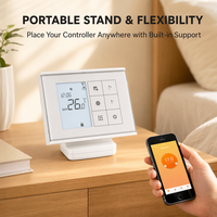HY010 RF WiFi Termostato de calefacción inalámbrico RF Termostato de calefacción Digital programable RF con soporte para caldera de Gas alimentado por batería