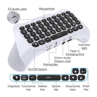 Manette de jeu sans fil BT 3,5 mm Dual Sense avec clavier, double haut-parleur intégré, support de charge, ChatPad pour PS5 en plastique