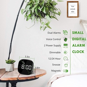 Reloj Despertador LED de Escritorio con Diseño Moderno, Superficie de Espejo Digital, Control por Voz y Sonido - Product Image 2