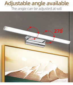 Lampe murale LED moderne pour miroir de salle de bain, longueur réglable 40-120 cm, rotative, étanche IP44, intensité variable - Product Image 4