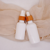 Flacon compte-gouttes en opale blanche cylindrique de 10ml 30ml avec couvercle blanc