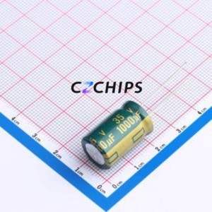 Condensateur électrolytique en aluminium à montage traversant CV102LFC20B, composant à montage traversant THT, D13xL20mm 1000uF -5%~+20% 35V 13mm - Product Image 1