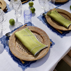 Elegant Minimalist Round Woven <b>Plate</b> Best Rattan Dining Wedding Home Setting Decorative Plant Pattern Dish Table <b>Mats</b> - Product Image 6