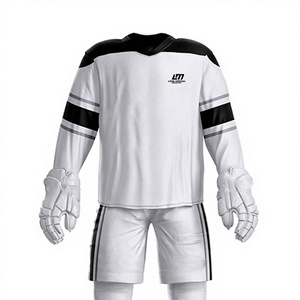 Uniforme de Hockey sobre Hielo Personalizado LMI LM para Hombre, Blanco y Negro, Sublimado, Transpirable, 100% Poliéster, Servicio OEM para Adultos, Ropa Deportiva - Product Image 5