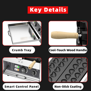 Профессиональная коммерческая интеллектуальная мини-вафельница на 16 вафель в форме сердца для ресторанов, пекарен и закусочных - Product Image 5