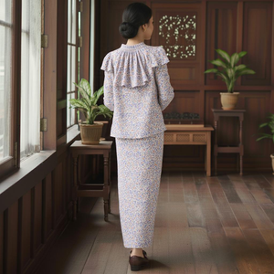 ชุดบาจูกูรุงมุสลิมสมัยใหม่สำหรับวันอีดจากมาเลเซีย  งานปัก  บาจูราญา ราคาถูก ขายส่ง รับผลิตตามแบบ (OEM) ผ้าสี่ทิศทาง ปรับแต่งได้ - Product Image 4