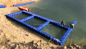 Pontons flottants modulaires en plastique HDPE avec accessoires à piston, quai flottant robuste pour les lacs, les rivières et les côtes - Product Image 3