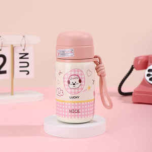 Cartoon Adults Direct Drinking Cup Portable Stainless Steel Leak-Proof Insulated Cup Carrying Strap 6-12 Hours Thermal - Product Image 3