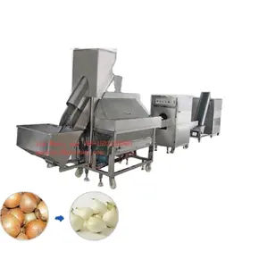 Factory Genyond Hot sales Industrial full automatic onion peeler peeling & roots tails two edds cutting machine