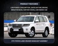Phares LED modifiés HXFG pour Land Cruiser LC200 2007-2015 avec feux de jour et clignotants séquentiels, rénovation des feux avant, Plug and Play pour Toyota