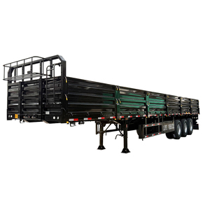 Semi-remorque plateau 3 essieux 60 tonnes à ridelles latérales pour <span class=keywords><strong>transport</strong></span> de conteneurs, <span class=keywords><strong>prix</strong></span> usine, pour le marché africain - Product Image 1
