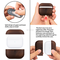 Étui en cuir Crazy Horse pour Airpods Pro 2, véritable cuir de vachette ciré, style Indiana Jones, LED avant visible, marron foncé