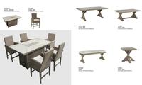 Mobilier d'extérieur gris en fonte d'aluminium chaise de table longue