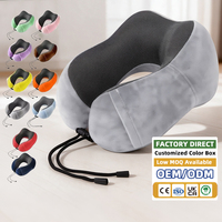 Oreiller de voyage portable en mousse à mémoire de forme en U, léger et confortable, nouveau design amélioré pour le soutien en avion et au lit