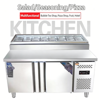 Réfrigérateur commercial en acier inoxydable pour sandwichs et pizzas, table de préparation réfrigérée pour restaurant, armoire réfrigérée