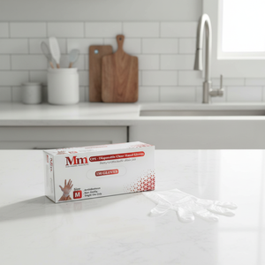 Kangle 100 Pieces Transparent Disposable PE <b>Gloves</b> <b>Plastic</b> Food Grade <b>Gloves</b> Clear Poly <b>Gloves</b> for Cooking Beauty Salon Home - Product Image 3