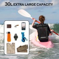 Sac à dos étanche en PVC respirant avec bretelles déshumidifiantes et bandes réfléchissantes pour kayak, camping et sports de plein air