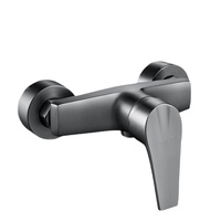 Robinet mitigeur de douche mural HLK chromé poli avec jet de pluie Design moderne vanne d'angle en céramique de haute qualité