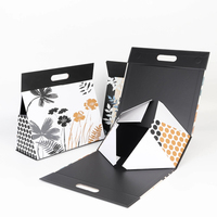 Papier-Magnetbox im Handtaschen-Stil Dreieckige Geschenktüte aus Karton Faltbare Dreieckige Geschenkbox mit Griff
