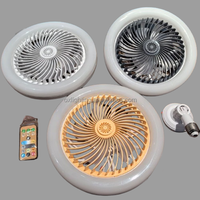 220v E27 E26 Prise Décorative Dimmable Sans Lame Maison Moderne Smart Ceil Light Fans Lampe Ventilateur De Plafond Avec Lumière