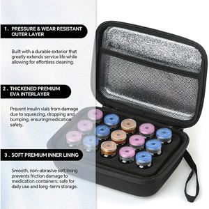 Organizador de viaje portátil de EVA para botellas de péptidos, 12 compartimentos para viales de péptidos de 3 ml, para transporte diario de péptidos para diabéticos - Product Image 3