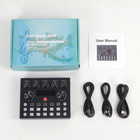 Tarjeta de Sonido V8S para Transmisión en Vivo en Inglés, Set BM800 con Cubierta de PVC, Conector XLR, Kit Completo para Podcasting con Teléfono Móvil, Transfronterizo