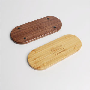 Chargeur sans fil en bambou 2 en 1 personnalisé avec protection OTP pour S21 Note pour -7W de puissance de sortie - Product Image 3