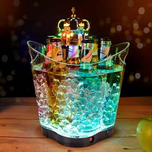 Seau à glace à LED dégradé coloré portable de <span class=keywords><strong>6</strong></span> <span class=keywords><strong>litres</strong></span> en plastique pour <span class=keywords><strong>champagne</strong></span> et vin pour la bière - Product Image 1
