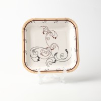 Lot de vaisselle jetable élégante en papier doré rose pour fête, idéal pour les douches nuptiales - Vente en gros directe usine