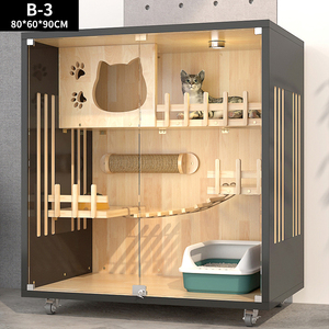 บ้านเฟอร์นิเจอร์สุนัขในร่มทันสมัยแบบสั่งทำ ตู้ใส่สัตว์เลี้ยงขนาดเล็ก บ้านสัตว์เลี้ยงทำมือ กรงสัตว์เลี้ยง - Product Image 4