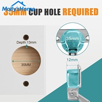 Charnières de porte d'armoire en acier inoxydable à fermeture douce réglables en 3D, charnières en forme de coupelle de 35 mm pour porte d'armoire de cuisine
